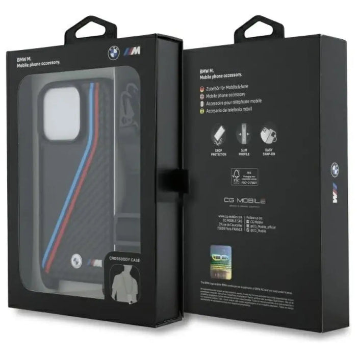 BMW M Edition Carbon Tricolor Lines & Strap Case за iPhone