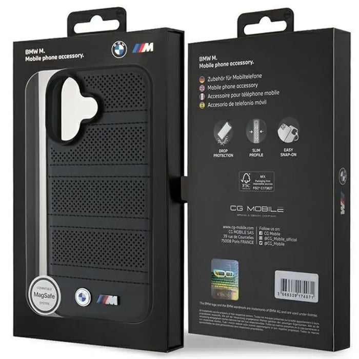 BMW M Perforated And Stitched Line MagSafe калъф за iPhone