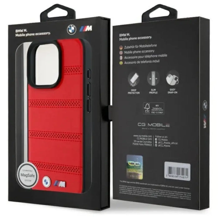 BMW M Perforated And Stitched Line MagSafe калъф за iPhone