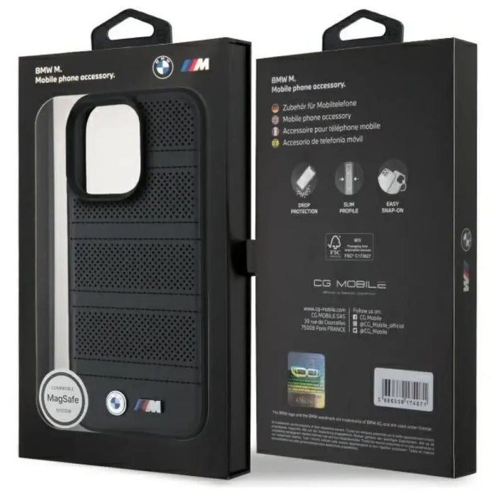 BMW M Perforated And Stitched Line MagSafe калъф за iPhone