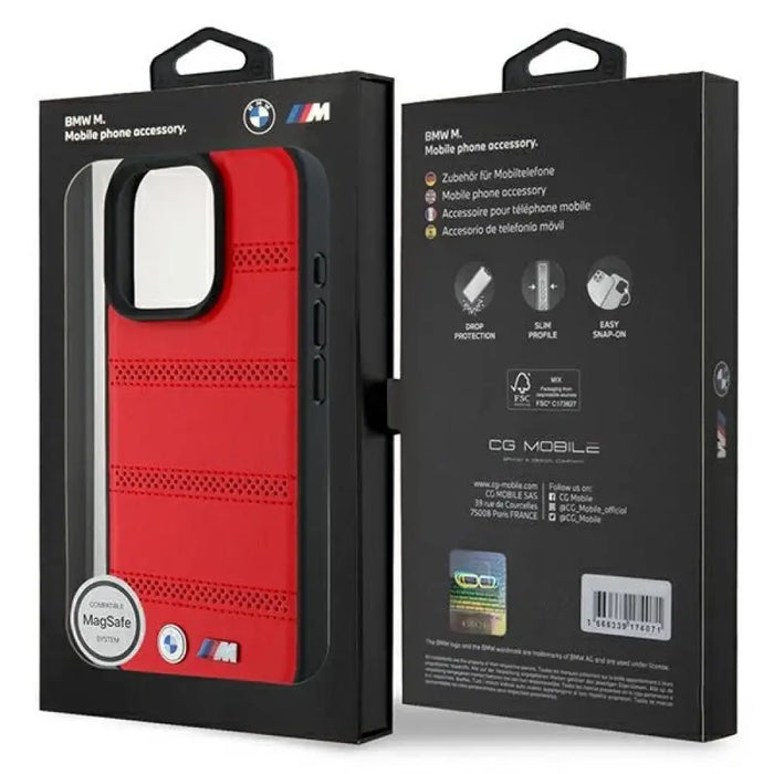 BMW M Perforated And Stitched Line MagSafe калъф за iPhone