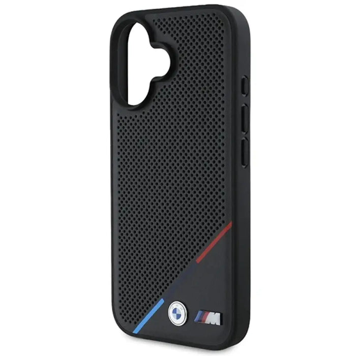 BMW M Perforated Tricolor Line MagSafe калъф за iPhone 16