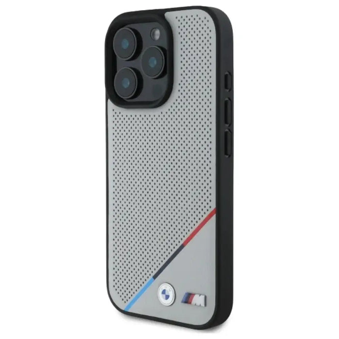 BMW M Perforated Tricolor Line MagSafe калъф за iPhone 16