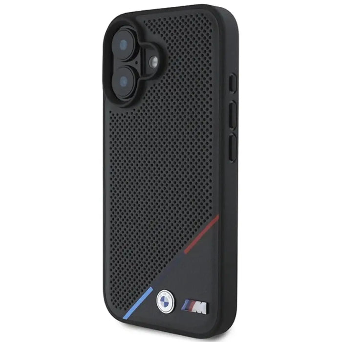 BMW M Perforated Tricolor Line MagSafe калъф за iPhone 16