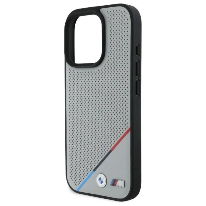 BMW M Perforated Tricolor Line MagSafe калъф за iPhone 16