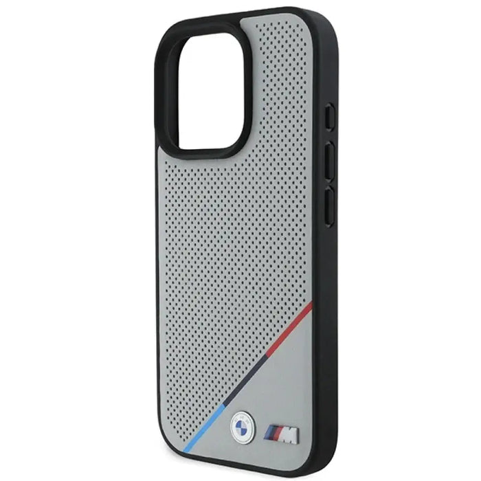 BMW M Perforated Tricolor Line MagSafe калъф за iPhone 16