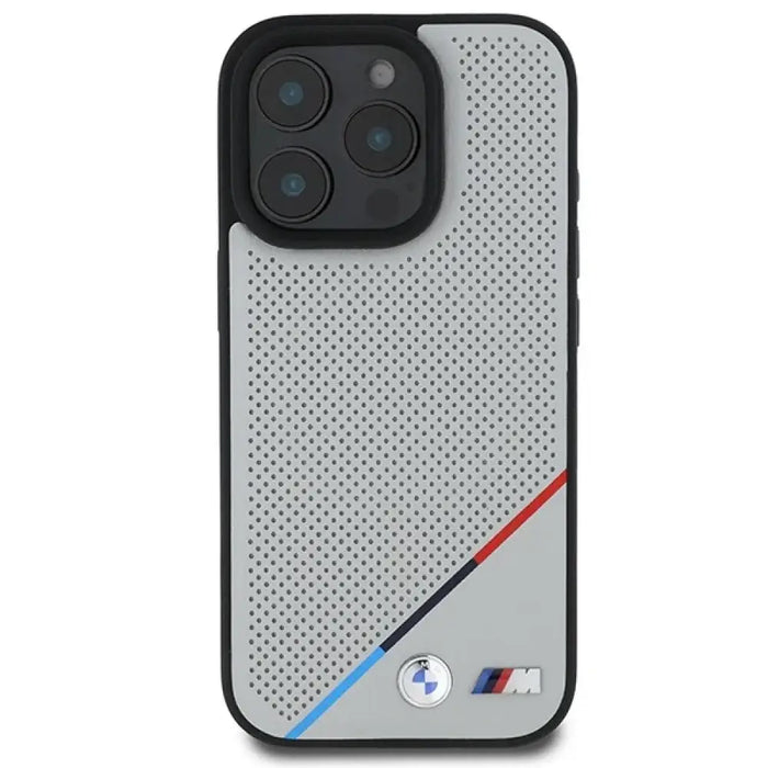BMW M Perforated Tricolor Line MagSafe калъф за iPhone 16