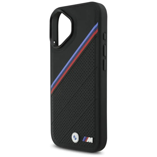 BMW M Tricolor Metal Logo MagSafe Case за iPhone 17 - черен