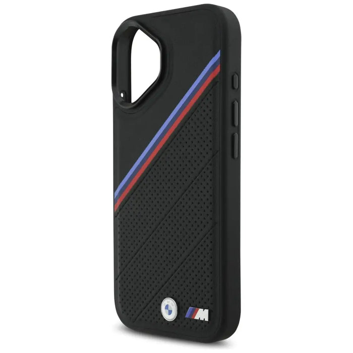 BMW M Tricolor Metal Logo MagSafe Case за iPhone 17 - черен