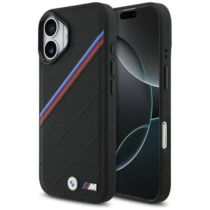 BMW M Tricolor Metal Logo MagSafe Case за iPhone 17 - черен