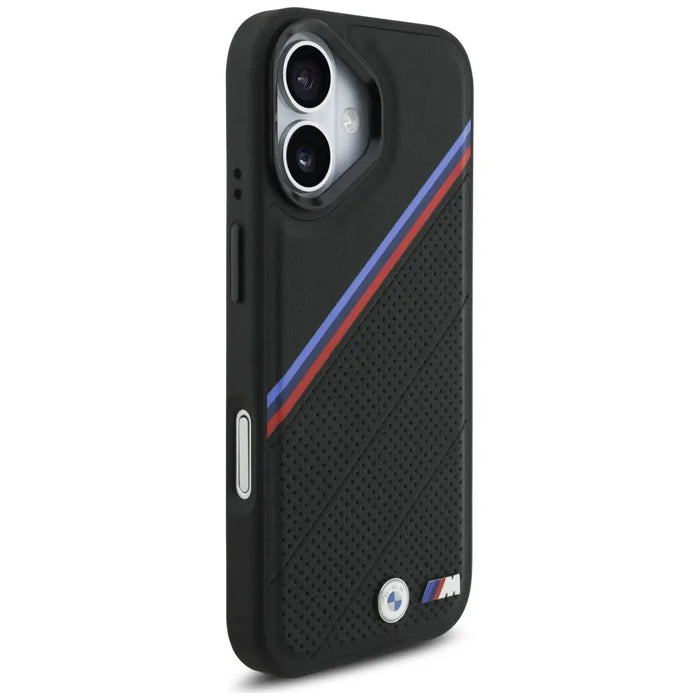 BMW M Tricolor Metal Logo MagSafe Case за iPhone 17 - черен