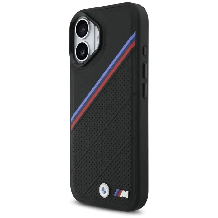 BMW M Tricolor Metal Logo MagSafe Case за iPhone 17 - черен
