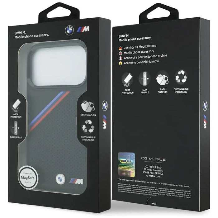 BMW M Tricolor Metal Logo MagSafe Case за iPhone 17 Pro
