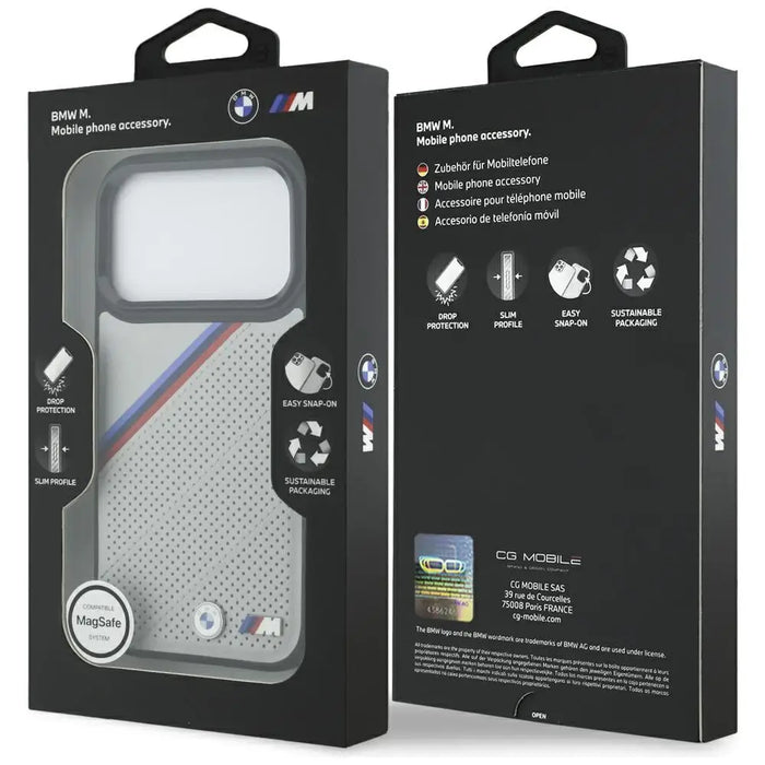 BMW M Tricolor Metal Logo MagSafe Case за iPhone 17 Pro
