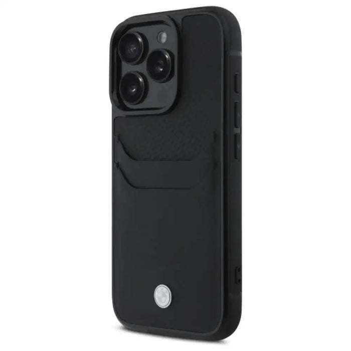 BMW Sign Leather Cardslot Case за iPhone 16 Pro Max - черен