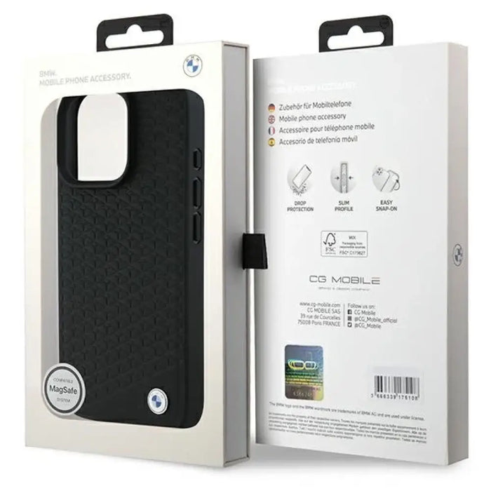 BMW Signature Leather Diamond Metal Logo MagSafe Case