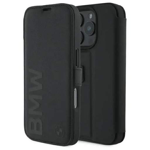 BMW Signature Leather Wordmark Case за iPhone 16 Pro - черен