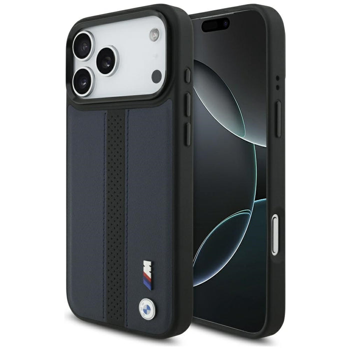 Калъф MagSafe с перфорирано лого на BMW M за iPhone 17 Pro Max - тъмносин