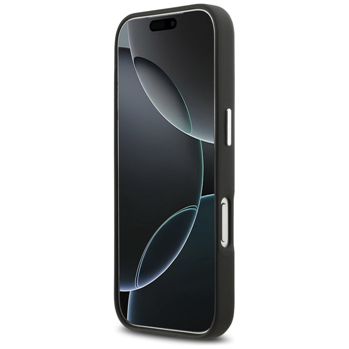 Метален калъф MagSafe с надпис BMW за iPhone 17 Pro - черен