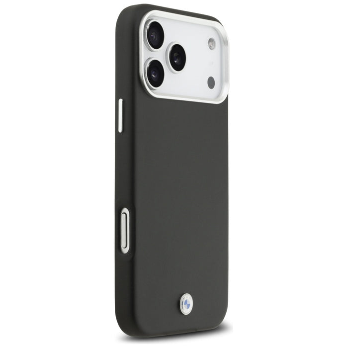 Метален калъф MagSafe с надпис BMW за iPhone 17 Pro Max - черен