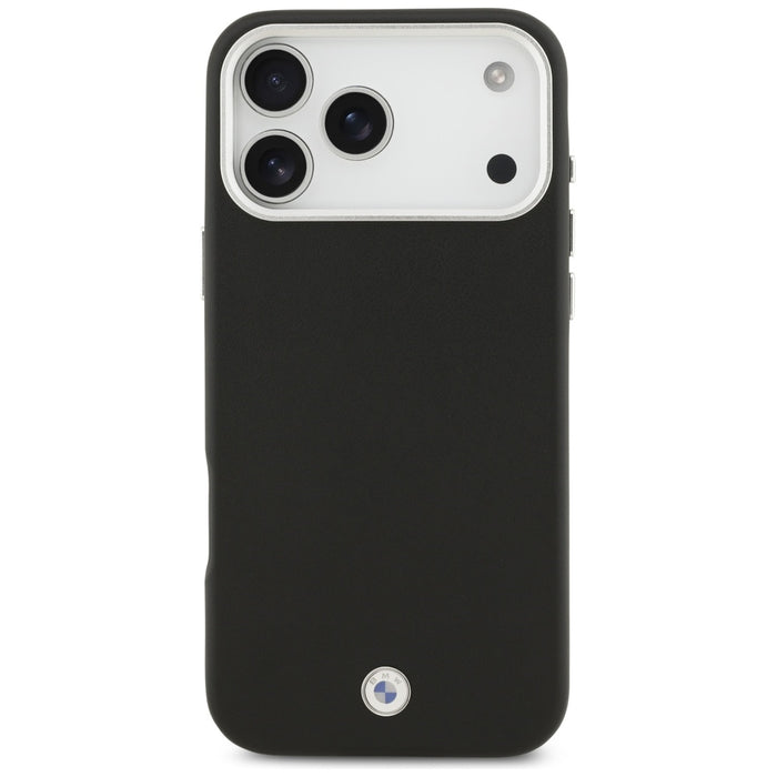 Метален калъф MagSafe с надпис BMW за iPhone 17 Pro Max - черен