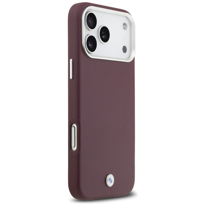 Метален калъф MagSafe с надпис BMW за iPhone 17 Pro Max - червен