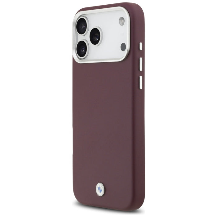 Метален калъф MagSafe с надпис BMW за iPhone 17 Pro Max - червен