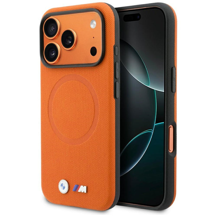 Калъф BMW M FW Metal Logo MagSafe за iPhone 17 Pro - оранжев
