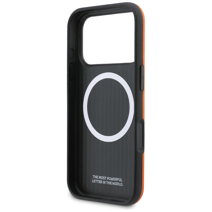 Калъф BMW M FW Metal Logo MagSafe за iPhone 17 Pro - оранжев