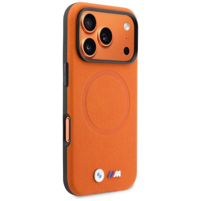 Калъф BMW M FW Metal Logo MagSafe за iPhone 17 Pro - оранжев