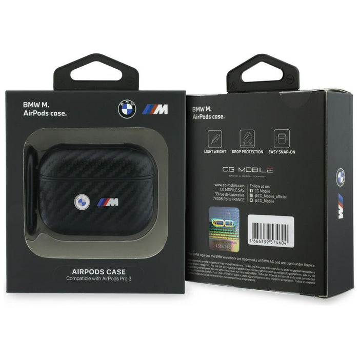 Кейс с лого на BMW Carbon Metal за AirPods Pro 3 - черен
