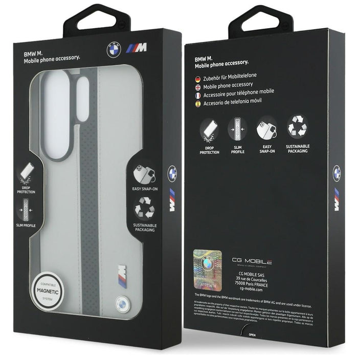 Перфориран калъф MagSafe с лого на BMW за Samsung Galaxy S26 Ultra - сив