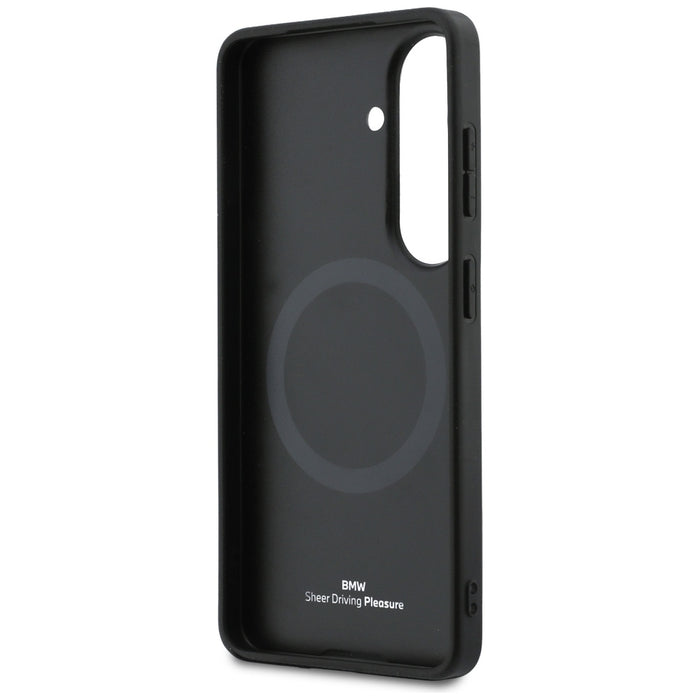 Кожен калъф BMW Hot Stamp MagSafe за Samsung Galaxy S26 - черен
