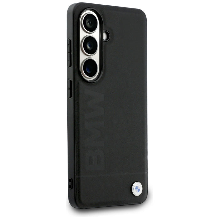 Кожен калъф BMW Hot Stamp MagSafe за Samsung Galaxy S26 - черен