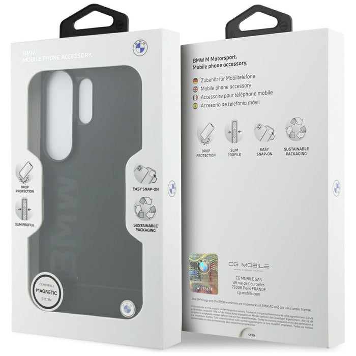 Кожен калъф BMW Hot Stamp MagSafe за Samsung Galaxy S26 Ultra - черен