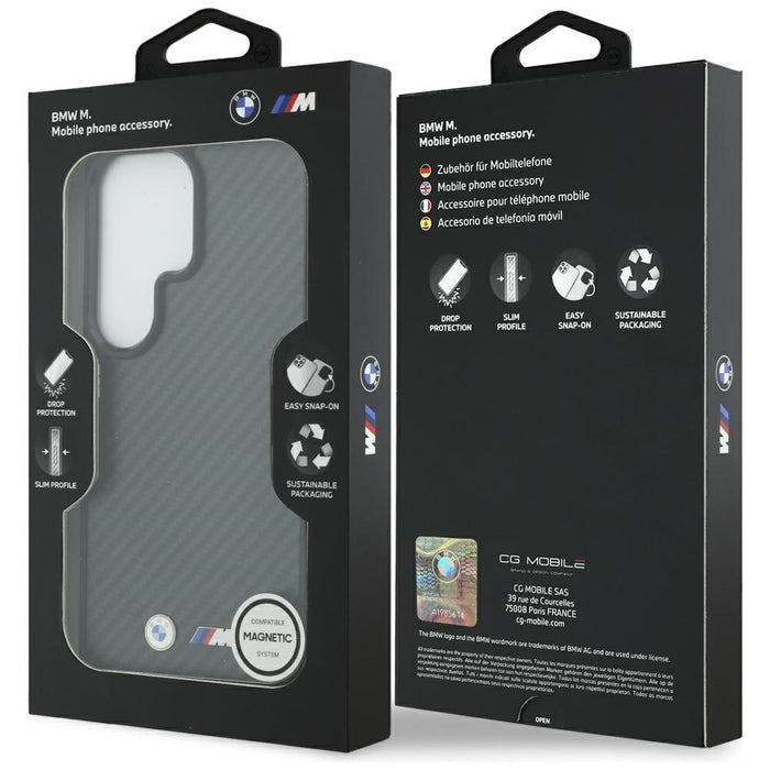 Калъф BMW M Kevlar Logo MagSafe за Samsung Galaxy S26 Ultra - черен
