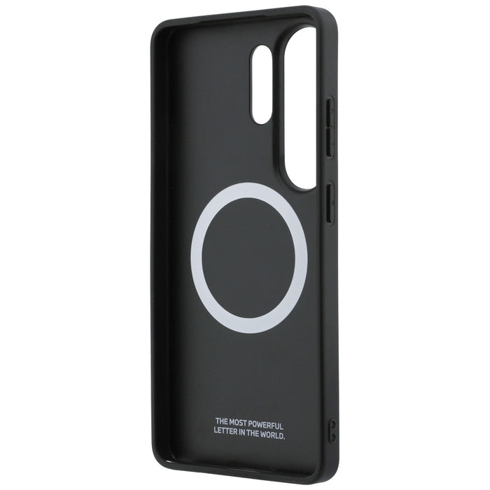 Калъф MagSafe за Samsung Galaxy S26 Ultra с трицветно метално лого на BMW - черен
