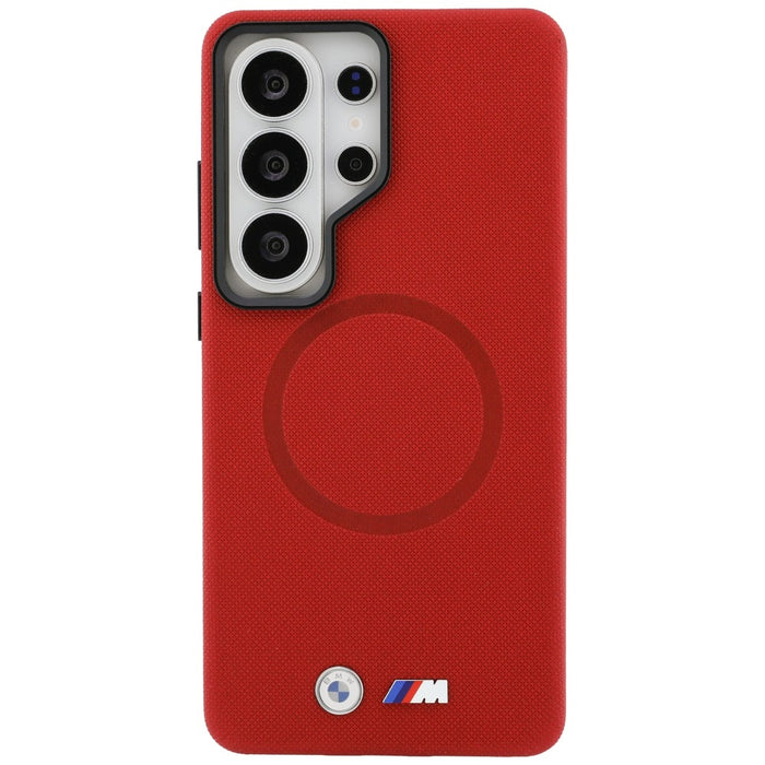 Калъф MagSafe с метално лого на BMW M за Samsung Galaxy S26 Ultra - червен