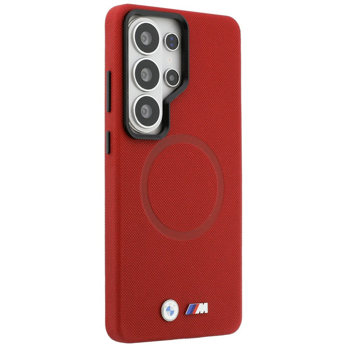 Калъф MagSafe с метално лого на BMW M за Samsung Galaxy S26 Ultra - червен