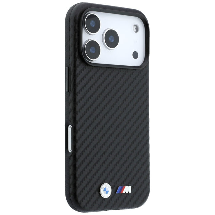 Калъф BMW M Carbon Metal Logo MagSafe за iPhone 17 Pro / 18 Pro - черен