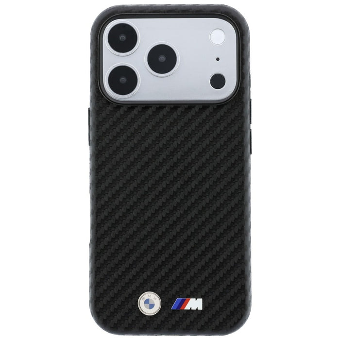 Калъф BMW M Carbon Metal Logo MagSafe за iPhone 17 Pro / 18 Pro - черен