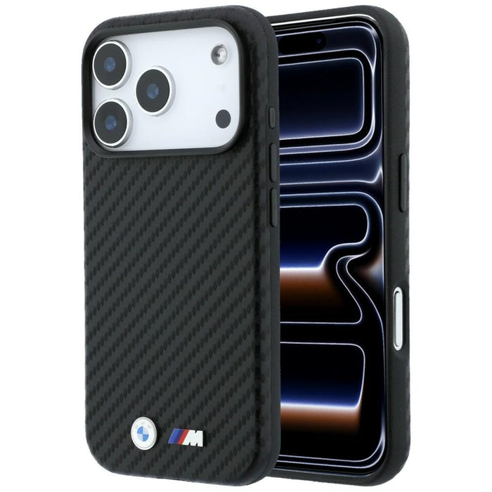 Калъф BMW M Carbon Metal Logo MagSafe за iPhone 17 Pro Max / 18 Pro Max - черен