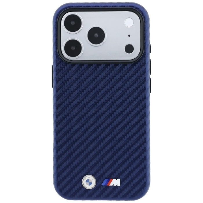 Калъф BMW M Carbon Metal Logo MagSafe за iPhone 17 Pro Max / 18 Pro Max - тъмносин