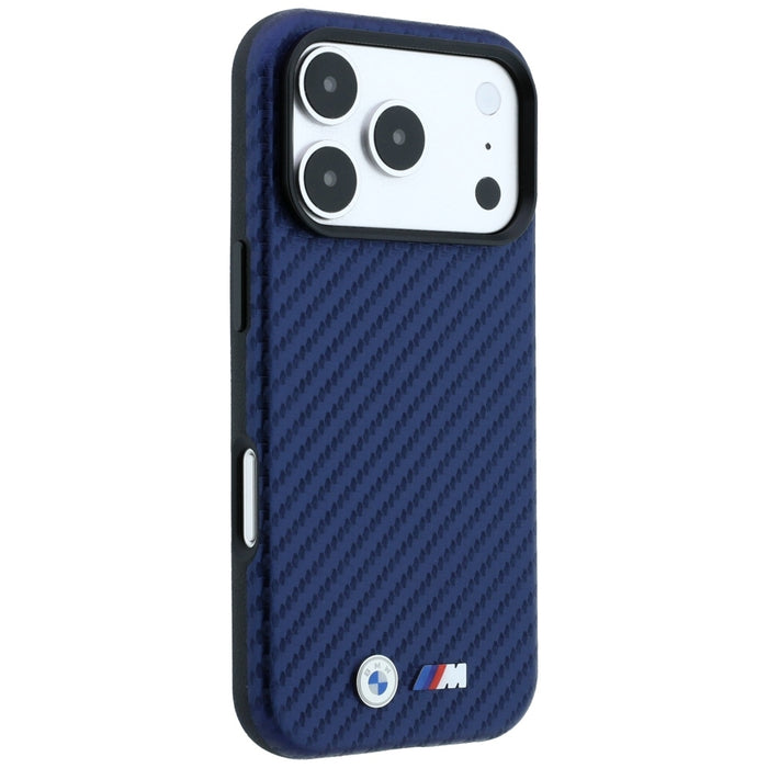 Калъф BMW M Carbon Metal Logo MagSafe за iPhone 17 Pro Max / 18 Pro Max - тъмносин