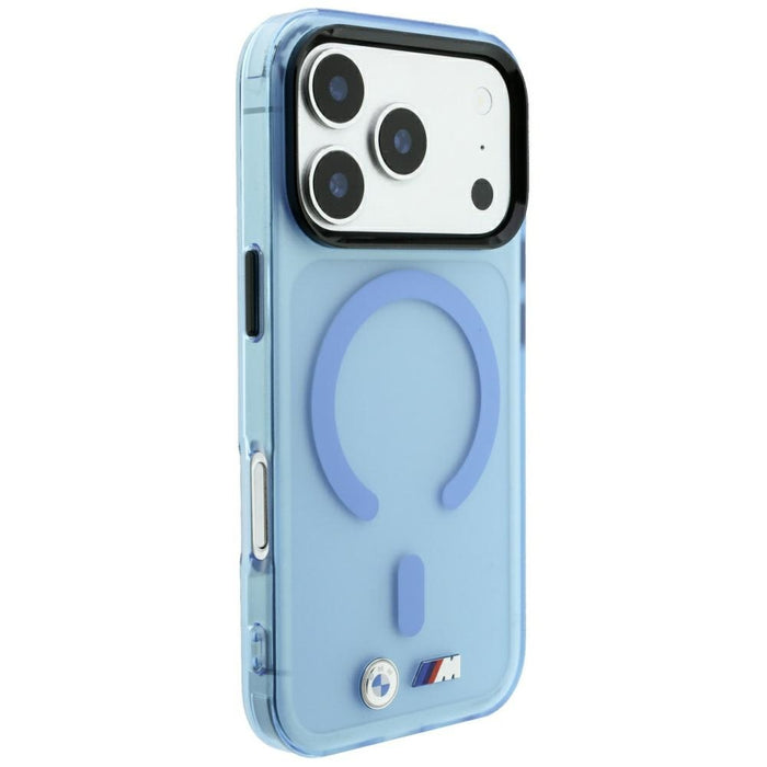 Калъф BMW M IML с матирано метално лого и трайни елементи MagSafe за iPhone 17 Pro / 18 Pro - син