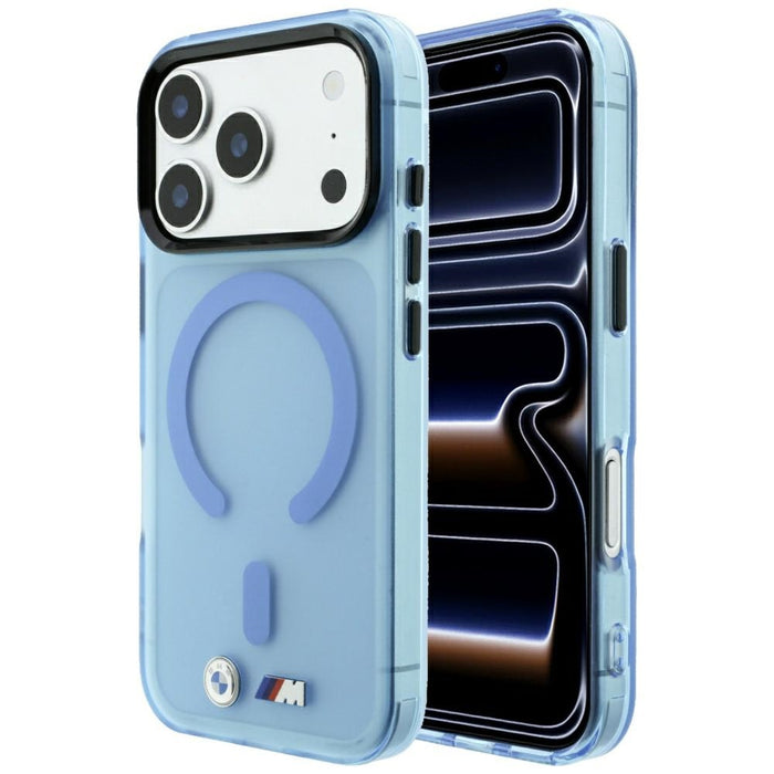 Калъф BMW M IML с матирано метално лого и трайни елементи MagSafe за iPhone 17 Pro / 18 Pro - син