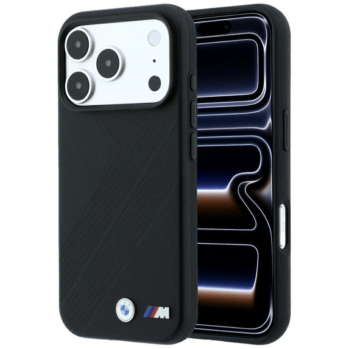 Калъф MagSafe с метално лого на BMW M Tire Track за iPhone 17 Pro / 18 Pro - черен
