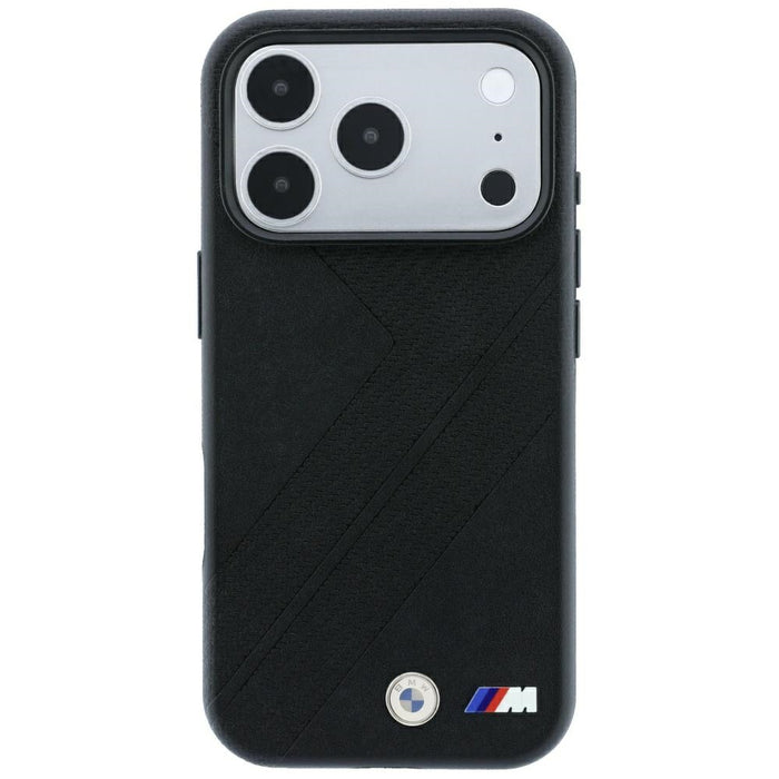 Калъф MagSafe с метално лого на BMW M Tire Track за iPhone 17 Pro / 18 Pro - черен