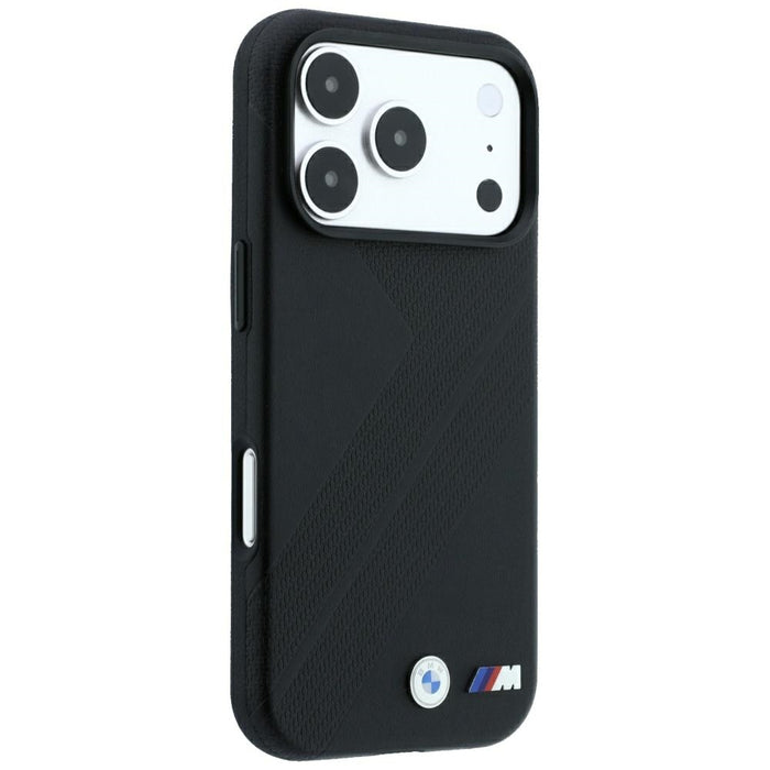 Калъф MagSafe с метално лого на BMW M Tire Track за iPhone 17 Pro Max / 18 Pro Max - черен