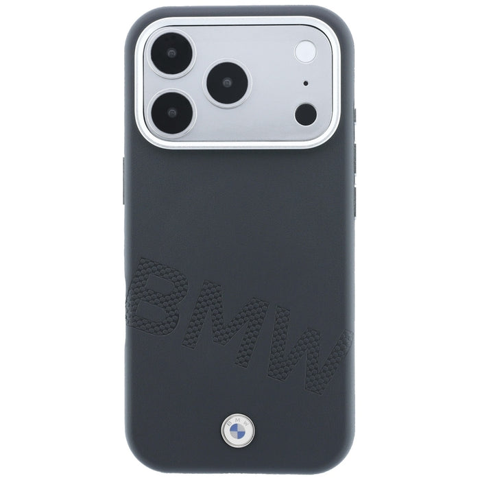 Калъф MagSafe с наклонени релефни букви BMW за iPhone 17 Pro Max / 18 Pro Max - сив
